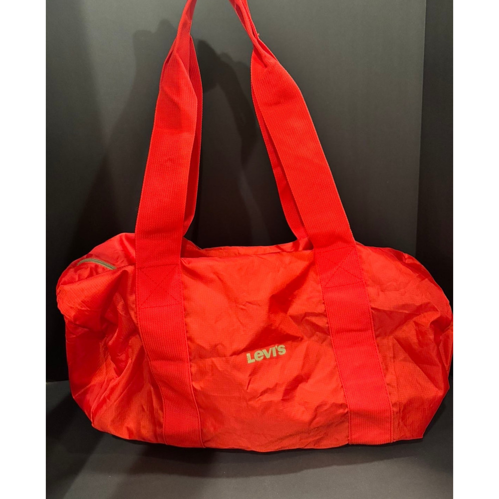 Levi's NEW Red Ripstop Duffle Gym Travel Overnight Weekender Bag 18"x9"x9" NWT